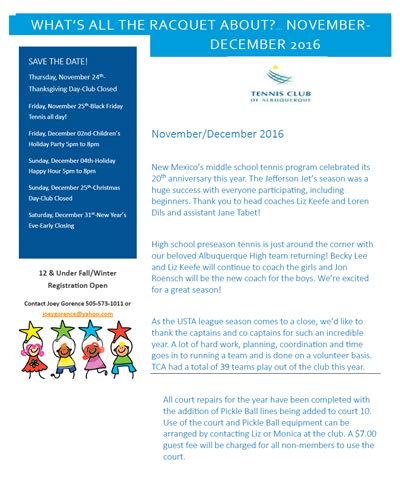 November-December Newsletter