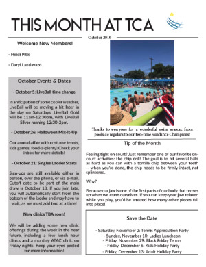 October 2019 Newsletter