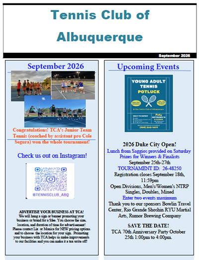 September 2026 Newsletter