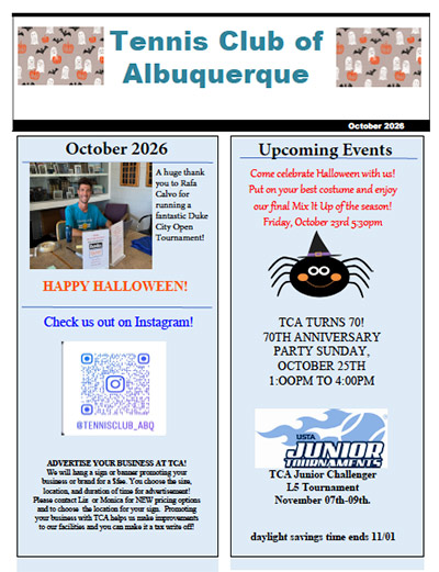 October 2026 Newsletter